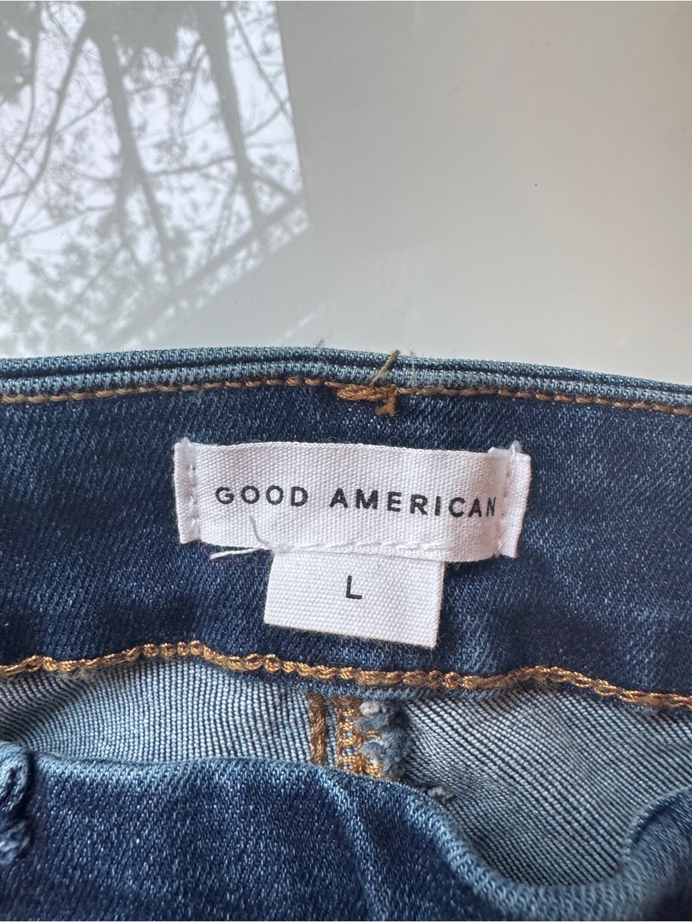 Good American Power stretch Pull-on Flare Jeans Size L